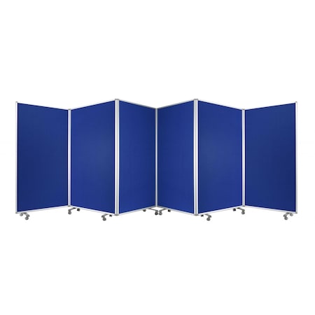 Homeroots Blue Metal 6 Panel Screen212 x 1 x 71 in. 370384